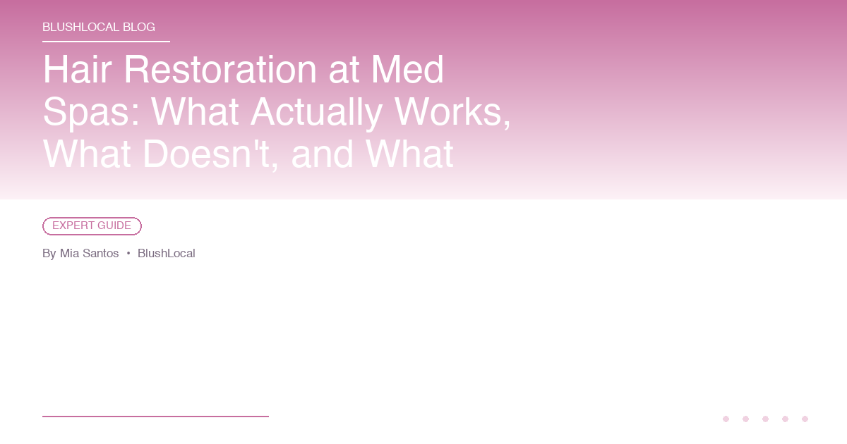 Hair Restoration at Med Spas: What Actually Works, What Doesn't, and What Nobody Tells You